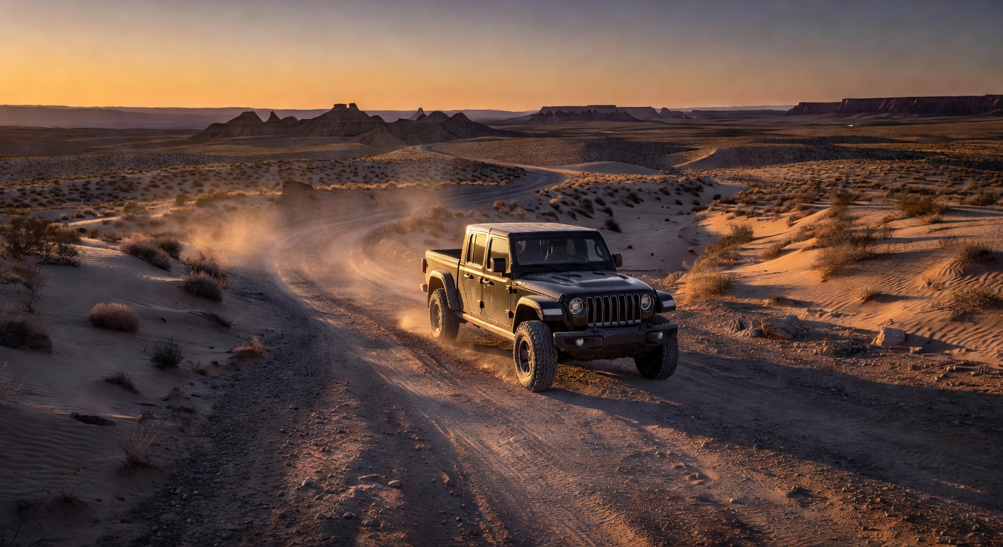 Jeep Gladiator on dirt trail